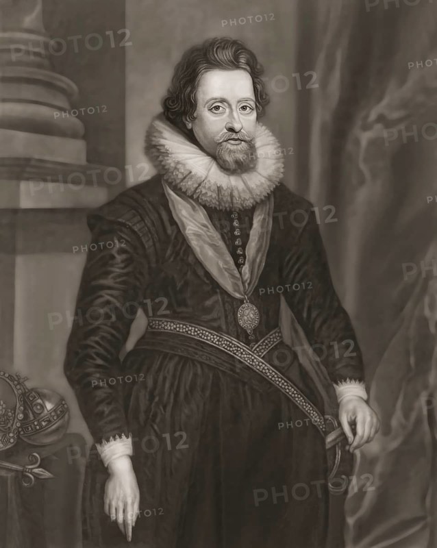 James VI and I, James Charles Stuart, 1566 – 1625, King of England, Scotland and Ireland, digitally edited