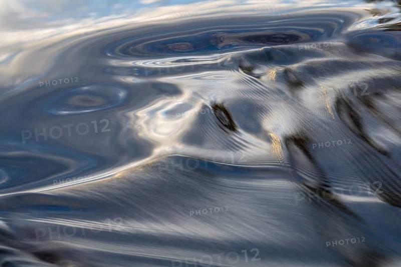 Waves in a stream, abstract, Norrbotten, Lapland, Sweden, August 2022