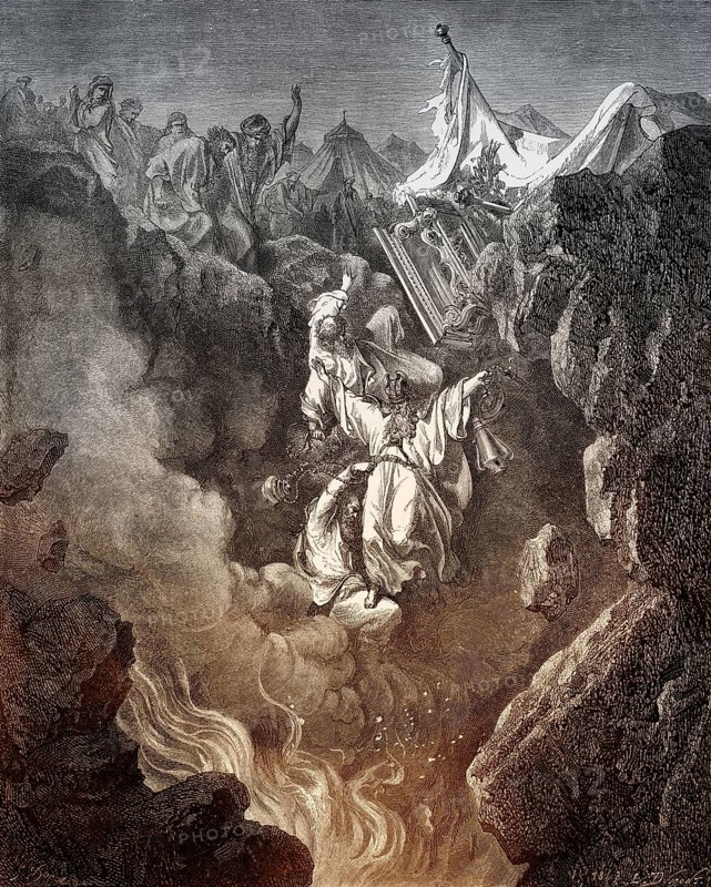 Death of Korah, Dathan and Abiram, Old Testament, by Gustave Doré, 1863