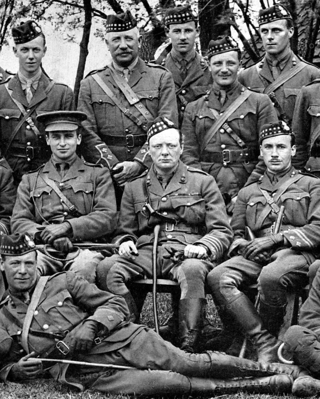 Churchill as commander of the Royal Scots Fusiliers in the First World War on the Western Front, 1916, Belgium Winston Churchill, important statesman, particularly during the Second World War. Prime Minister, politician, writer and Nobel Prize winner for literature. Portrait as Prime Minister 1941 Historical, Contemporary History, Great Britain