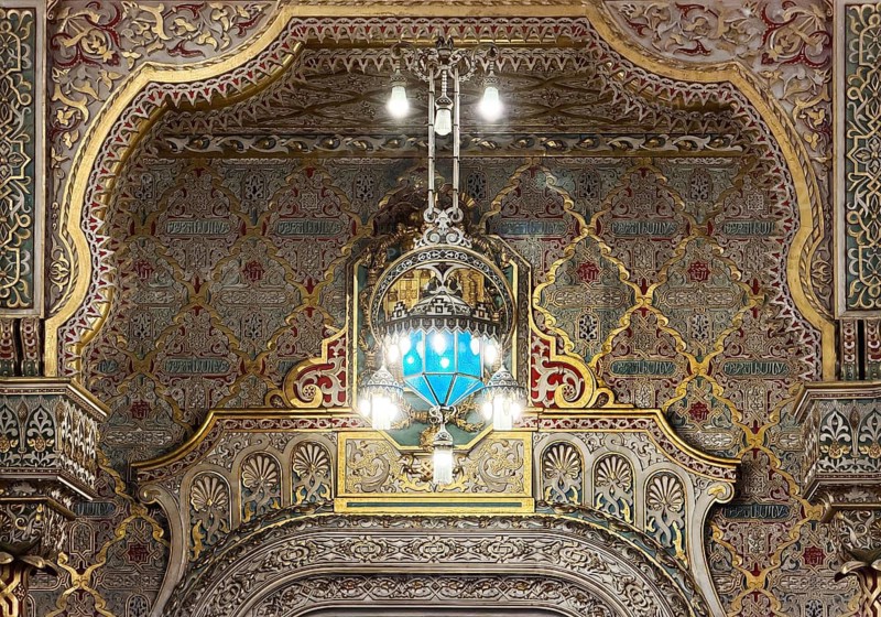 Salao Arabe, Arab salon in Palácio da Bolsa, detail, neoclassical style stock exchange, UNESCO World Heritage Site, Porto, Portugal