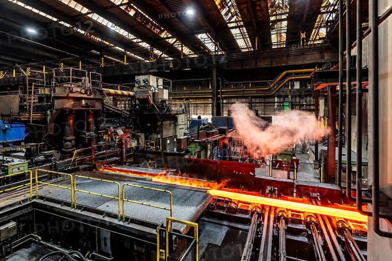 ThyssenKrupp hot rolling mill, transport of slab for reverse rolling, Hohenlimburg, Hagen, North Rhine-Westphalia, Germany