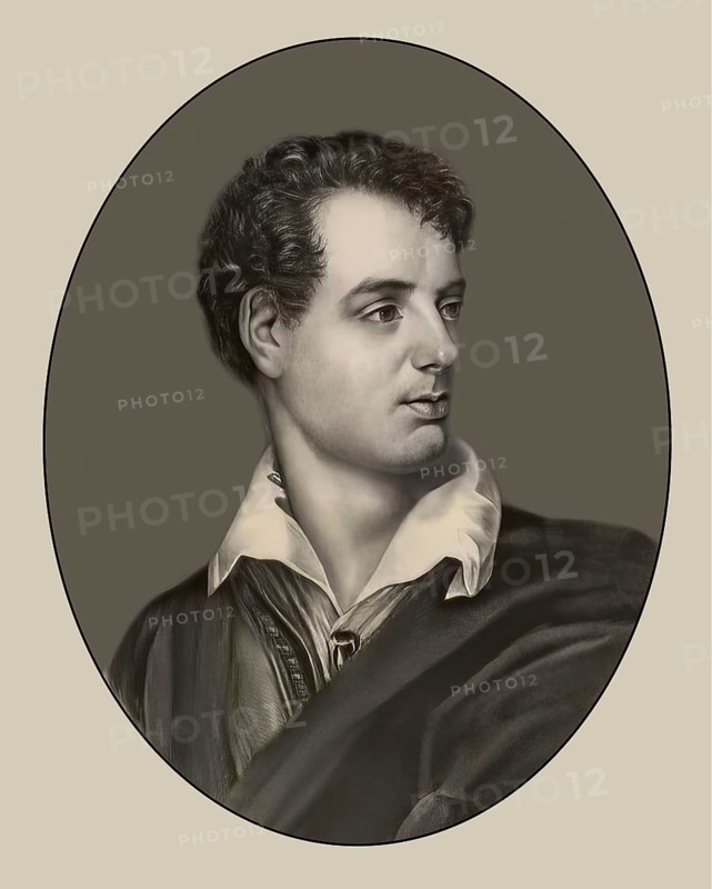 George Gordon Noel Byron, 6th Baron Byron of Rochdale, 1788, 1824, British poet, digital edited