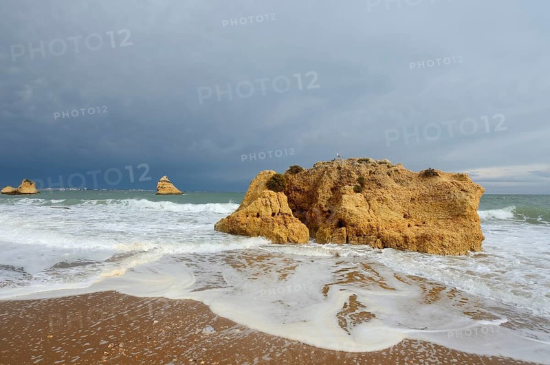 Rocks on the beach, Praia Dona Ana, Lagos, Algarve, Portugal