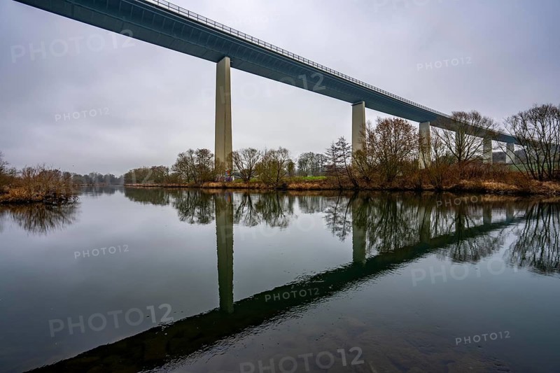 The Mintarder Ruhr Valley Bridge, A52 motorway bridge between Essen and Düsseldorf, longest steel road bridge in Germany, completed in 1966, 1830 meters long, 18 hollow pillars, highest point above ground is 65 meters, is used daily by more than 80, 000 vehicles, is considered dilapidated and is to be replaced, the bridge spans the Ruhr Valley, with the river Ruhr, between Essen-Kettwig and Mülheim an der Ruhr Hr, North Rhine-Westphalia, Germany