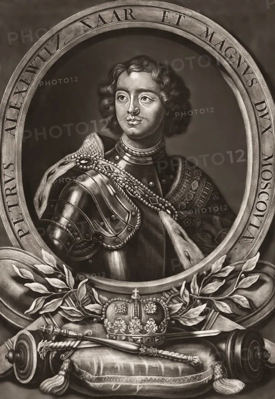 Portrait of Peter the Great, Peter I or Pyotr Alexeyevich Romanov, 1672-1725, Emperor of the Russian Empire, digitally optimized