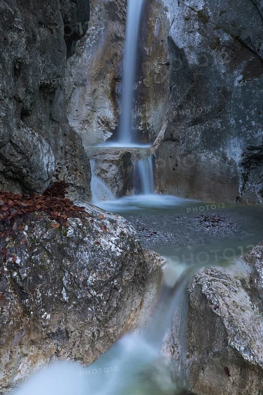 Heckenbach waterfall, The dripping eye of nature, Kochel am See, Bavaria, Germany