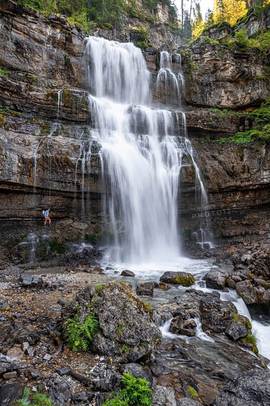 Cascata di Mezzo waterfall, long exposure, Vallesinella, Brenta, Trentino, Italy