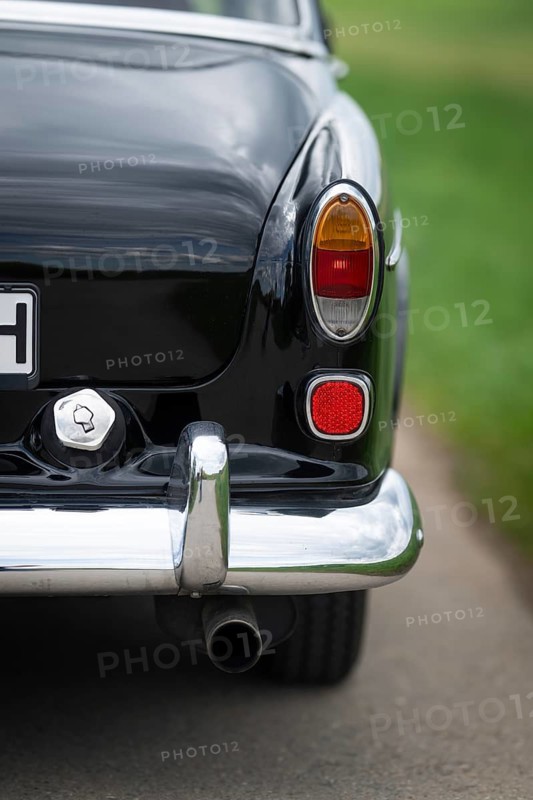 Rear light and brake light, chromed bumper, rear end, classic car, Volvo Amazon, medium class car from Swedish car manufacturer Volvo, built in 1968