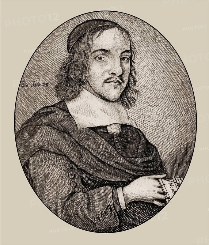 Portrait of John Playford, 1623–1686, a London bookseller, publisher of books on music theory, minor composer and member of the Stationers' Company, digitally optimized