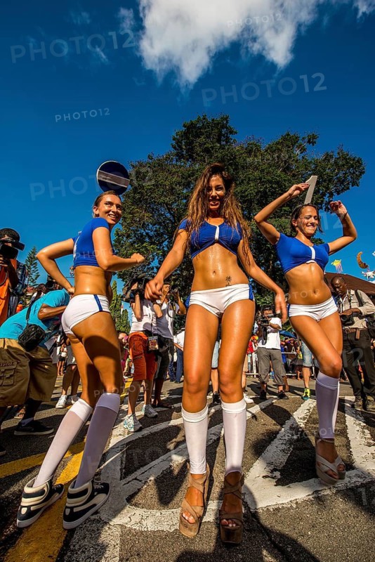 Straßenparade beim internationalen Karneval auf den Seychellen in Victoria, Mahe, Republik Seychellen, Indischer Ozean