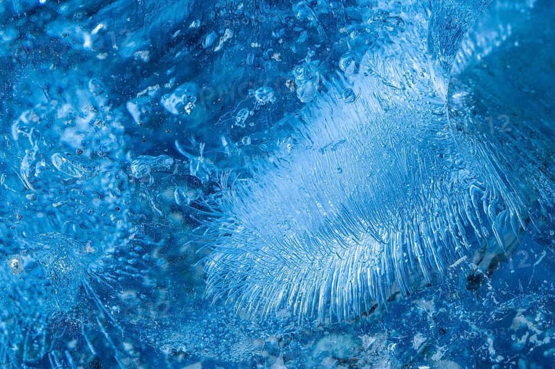 Structures in glacial ice, ice cave, glaciers, Vatnajökull, winter, Iceland, Scandinavia