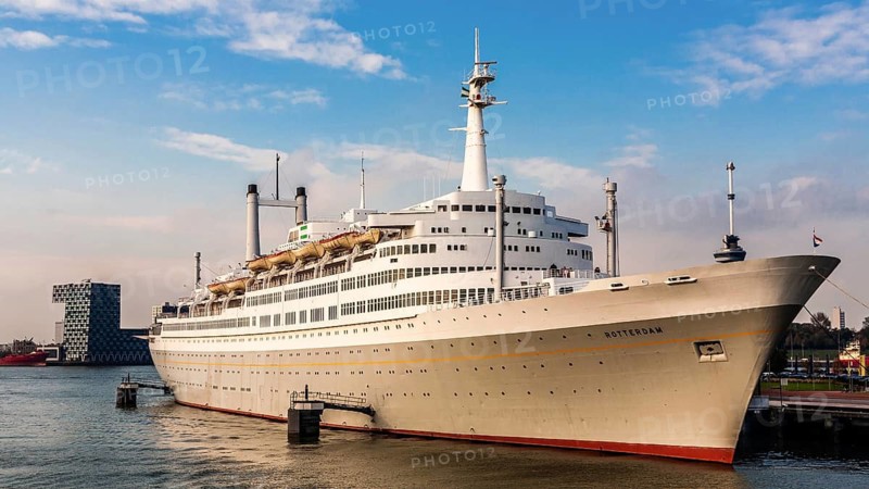 SS Rotterdam, former flagship of the Holland-America Line, today as a museum ship, hotel and restaurant in the port of Rotterdam, the Netherlands