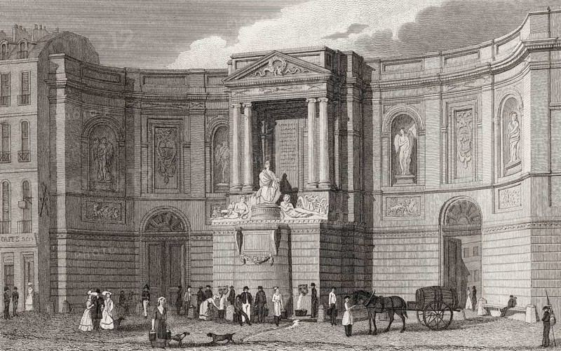 The Fontaine des Quatre-Saisons, Paris, antique steel engraved print, 1831