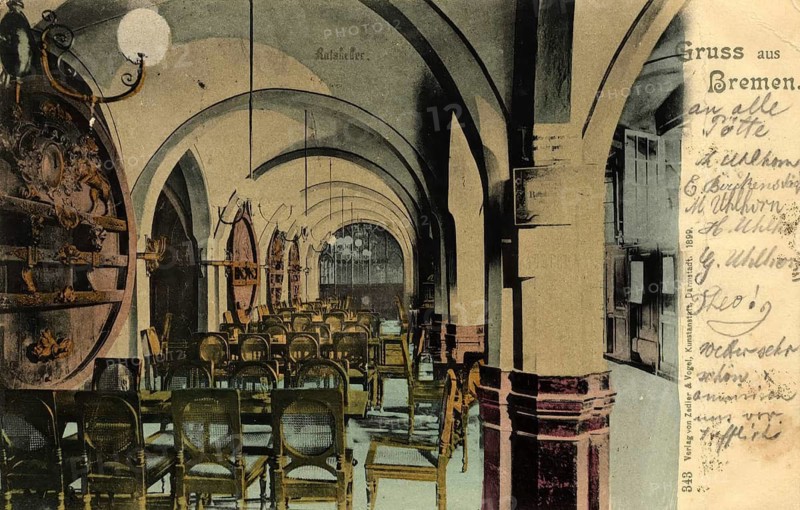 Historical postcard around 1900, Bremen, Germany, reproduction of a postcard, historical