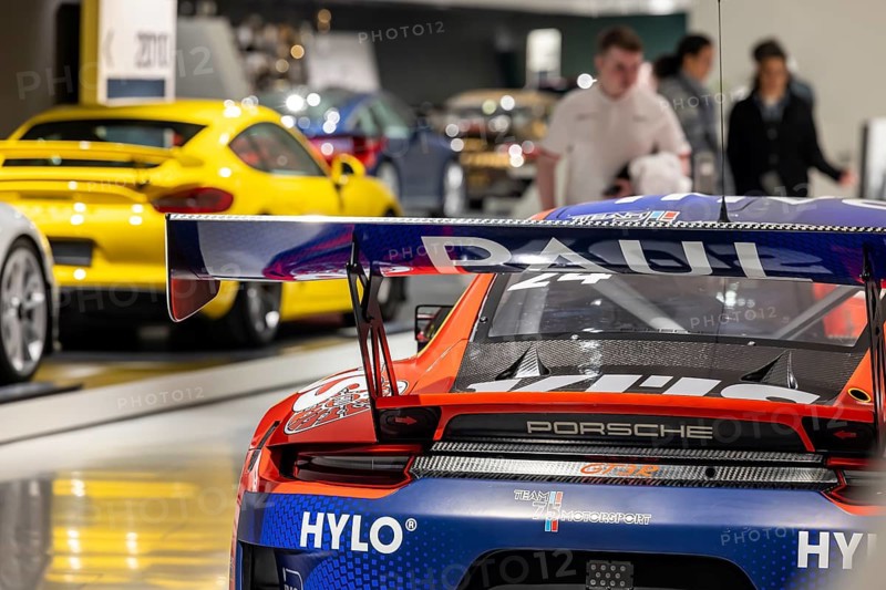 Porsche Museum Stuttgart-Zuffenhausen. The automotive museum of Dr. Ing. h.c. F. Porsche AG shows racing cars and iconic cars from automotive history. Stuttgart, Baden-Württemberg, Germany