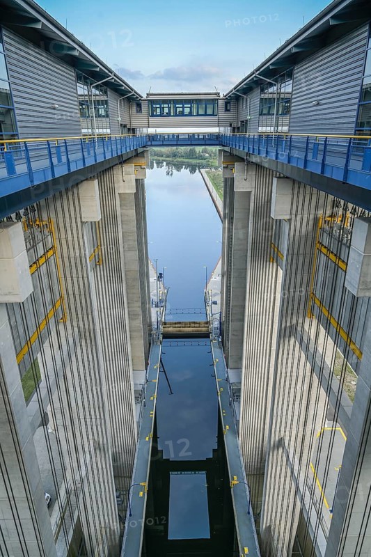 View into the trough, New Niederfinow North Ship's Hoist, Brandenburg, Germany