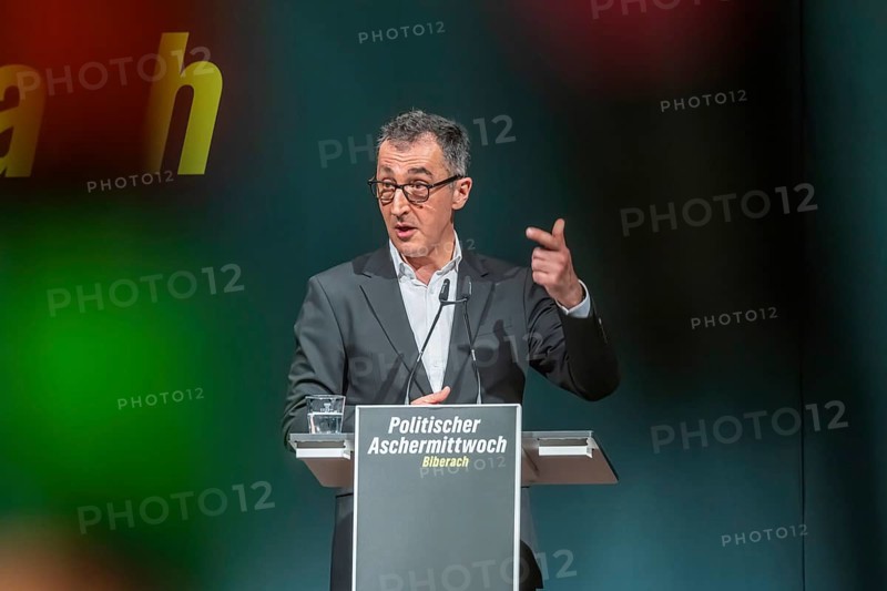 Political Ash Wednesday of the Green Party in Biberach. In focus: election campaign for the state election on March 8 with leading candidate Cem Özdemir. Biberach, Baden-Württemberg, Germany