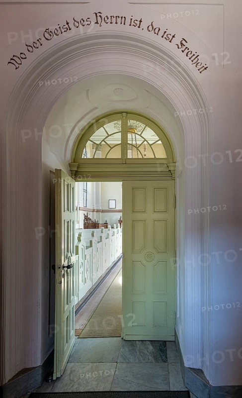 Interior photograph, Remonstran Church in Friedrichstadt, North Frisia, Schleswig Holstein, Germany