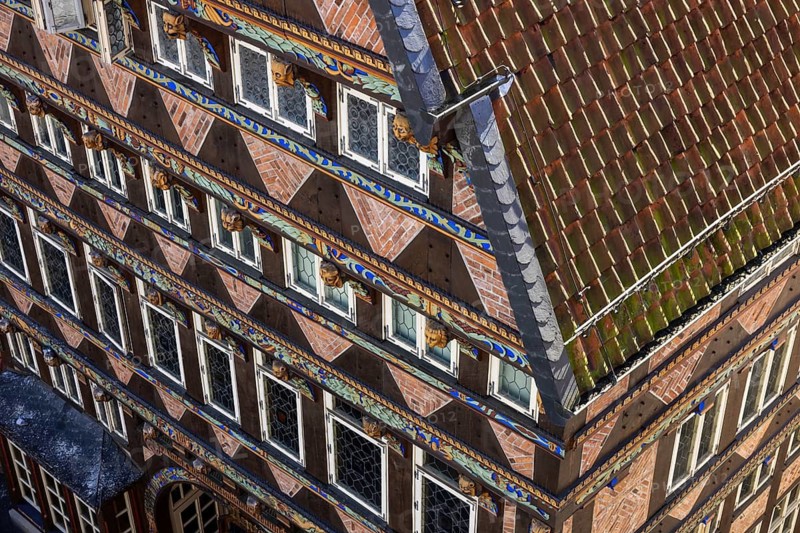 Facade of the Knochenhaueramtshaus am Marktplatz, Hildesheim, Lower Saxony, Germany
