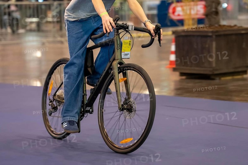 Test drives of new bikes at the public exhibition Fahrrad Essen, in the halls of Messe Essen, retailers and manufacturers show everything about bicycles, e-bikes, accessories, North Rhine-Westphalia, Germany
