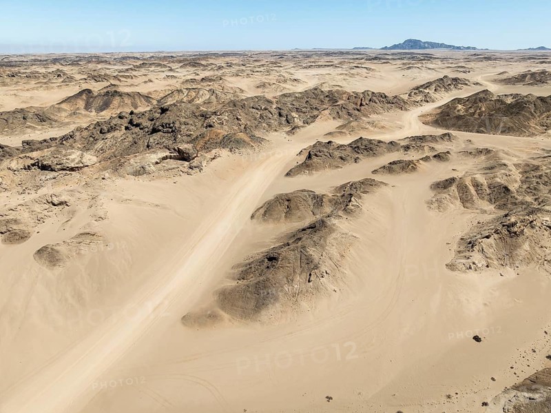 Aerial view, dry barren mountains in Moon Valley, rocky landscape ridged by erosion, Namib-Naukluft Park, Namib Desert, Namibia