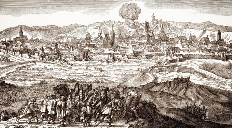 The siege of Prague by the Swedish military, the Thirty Years' War