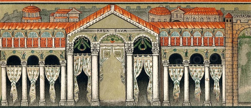 The palace of Theodoric the Great in Ravenna, Flavius Theodericus Rex, about 454-526, king of the Ostrogoths