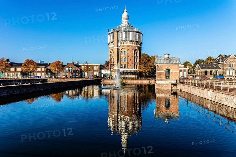 Historic water tower De Esch, oldest preserved water tower in the country, Kralingen, Rotterdam, the Netherlands