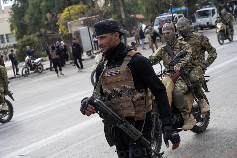 Damascus, Syria. December 8th 2025. The Syrian transitional government stages a military parade at Umayyad Square as part of the Liberation Day anniversary, Damascus, Syria