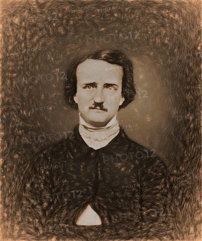 Portrait of Edgar Allan Poe, 1809 – 1849, American writer, digitally edited according to a photograph