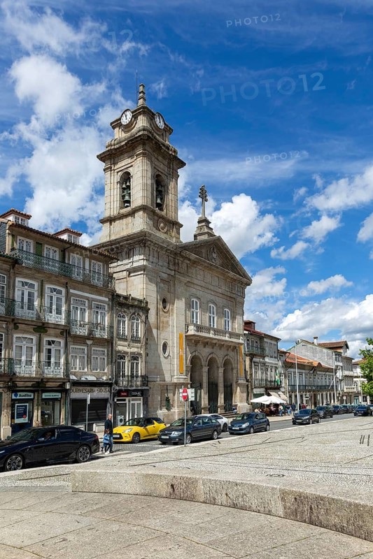 Basilica church of Saint Peter, Largo do Toural, Toural square, city of Guimaraes, northern Portugal