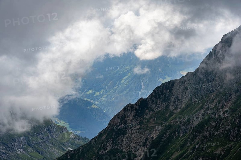 Cloudy mountains, Bernese Alps, Bernese Oberland, Switzerland