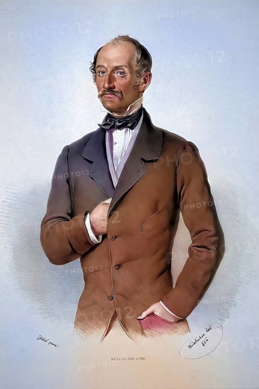 Samuel Jägermayer, court linen and knitwear merchant in Vienna around 1850, Historical, digitally restored reproduction from a 19th century original, Record date not stated