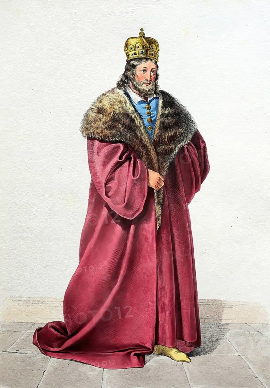 Peter Orseolo (1011-1059) King of Hungary (1038-1041 and 1044-1046), Historical, digitally restored reproduction from a 19th century original, Record date not stated