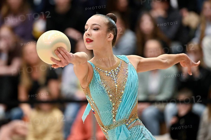 Dora Valant SLO with handheld ball rhythmic gymnastics, RSG Turnen Schmiden International 2026, Fellbach, Baden-Württemberg, Germany