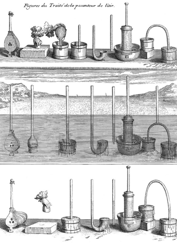 Page fromthe book Traitez de l'equilibre des liqueurs, et de la pesanteur de la masse de l'air, by Blaise Pascal, 1663