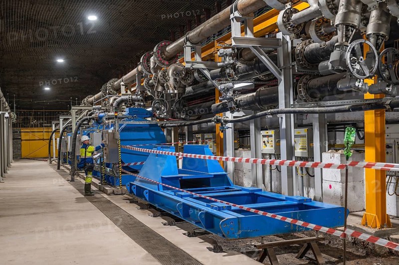 Polkowice, POLAND - FEBRUARY 23, 2024: A set of pumps and a mine drainage installation