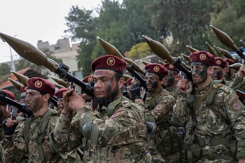 Damascus, Syria. December 8th 2025. The Syrian transitional government army stages a military parade at Umayyad Square as part of the Liberation Day anniversary, Damascus, Syria