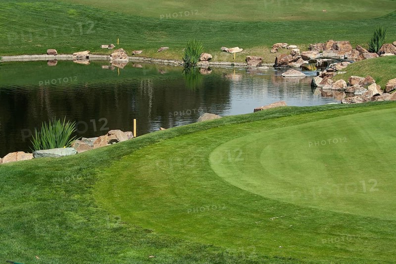 Scenic Golf Course Fairway and Green with Pond