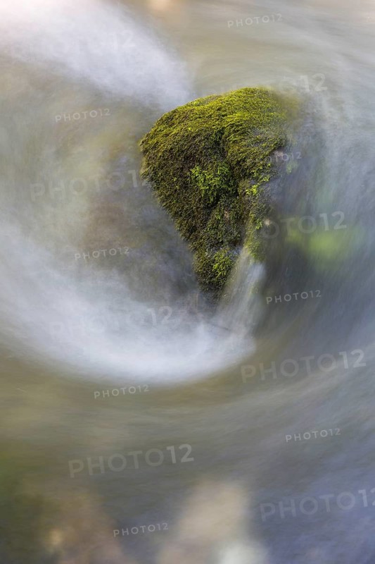 Flowing water of the Schwarzbach creek, Golling Waterfall, Golling an der Salzach