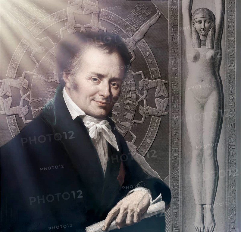 Dominique Vivant, Baron Denon, 1747 – 1825, French artist, writer, diplomat, author, and archaeologist, Dendera zodiac, Ancient Dendera Temple complex, Dendera, Egypt, digitally edited