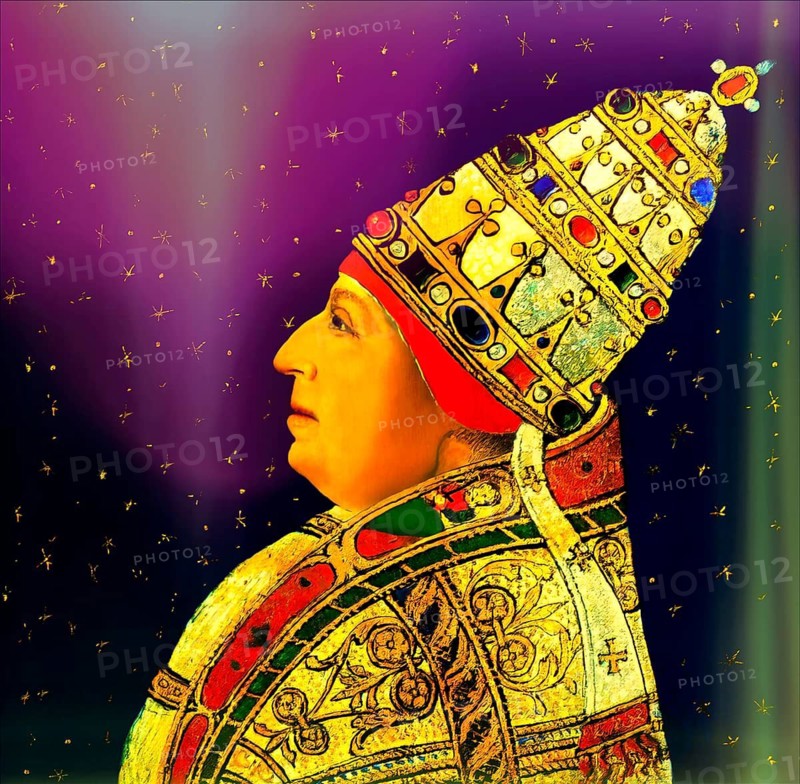 Pope Alexander VI, Alessandro VI, Alexandre VI, Alejandro VI, born Roderic Llançol i de Borja, c.?1431 – 1503, ruler of the Papal States from 1492 until his death in 1503, digitally edited after a painting