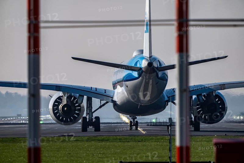 Amsterdam Schiphol Airport, Aalsmeerbaan runway, 18L-36R, KLM Flyer on the runway, Netherlands