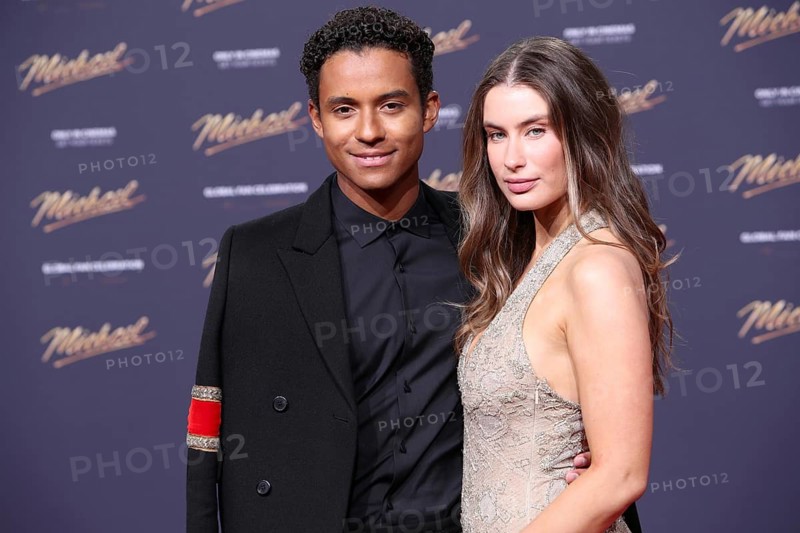 Jaafar Jackson with girlfriend Maddie Simpson - International Premiere of MICHAEL, Uber Platz, Berlin, 10.4.26