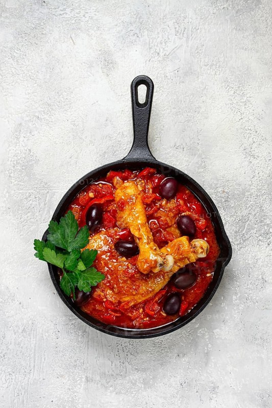 Pollo alla romana, Roman chicken, homemade, no people
