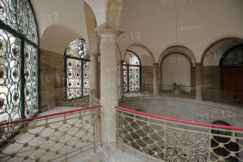 Art Nouveau foyer of the spa fountain in the drinking spa complex in Bad Nauheim, Hesse, Germany