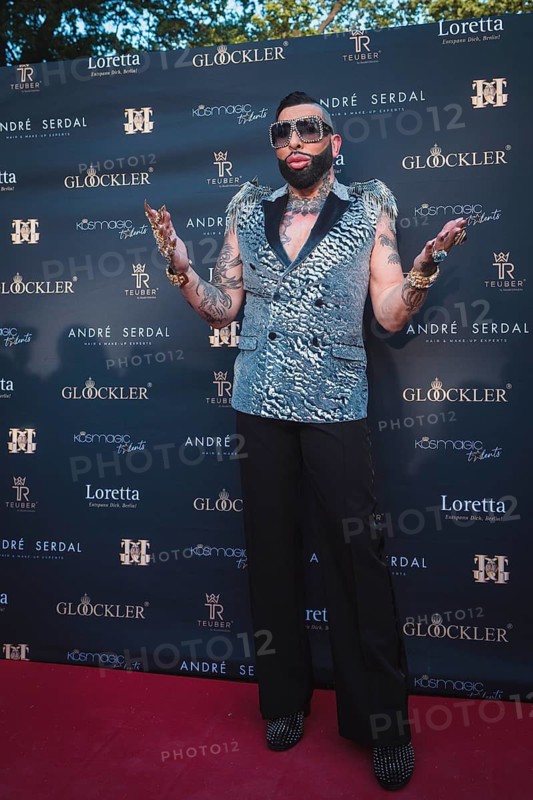Harald Glööckler at the first Fashion Night with Harald Glööckler for his new fashion collection Teuber by HARALD GLÖÖCKLER at Loretta am Wannsee in Berlin on 28 June 2024
