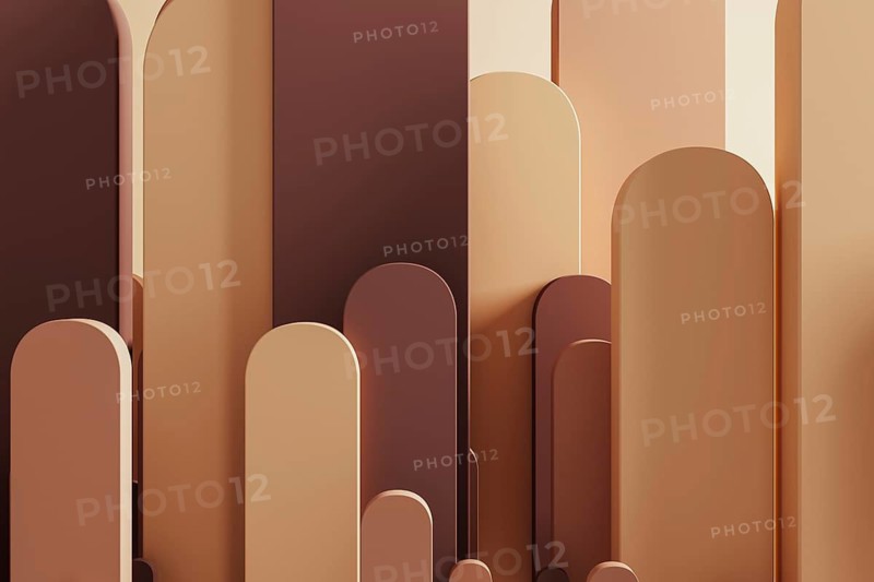 Abstract background features soft geometric shapes in warm tones, creating a serene atmosphere for various creative projects or digital uses
