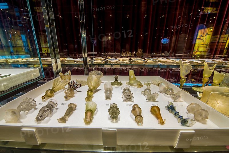 Artifacts at the El Born Cultural and Memorial Centre archeological site and museum, Barcelona, Spain